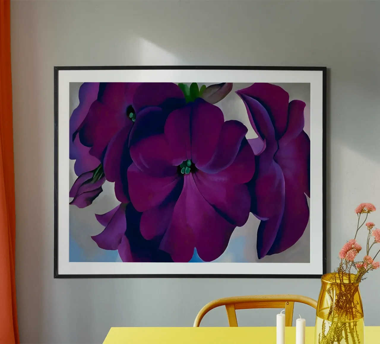 Georgia O'Keeffe - petunia poster con telaio in legno da Kinsley