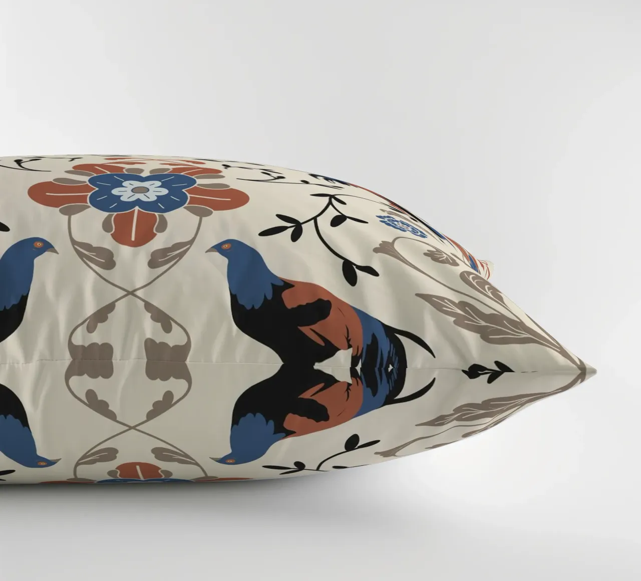 Bohemian Roosters Pattern cuscino da anisillustration