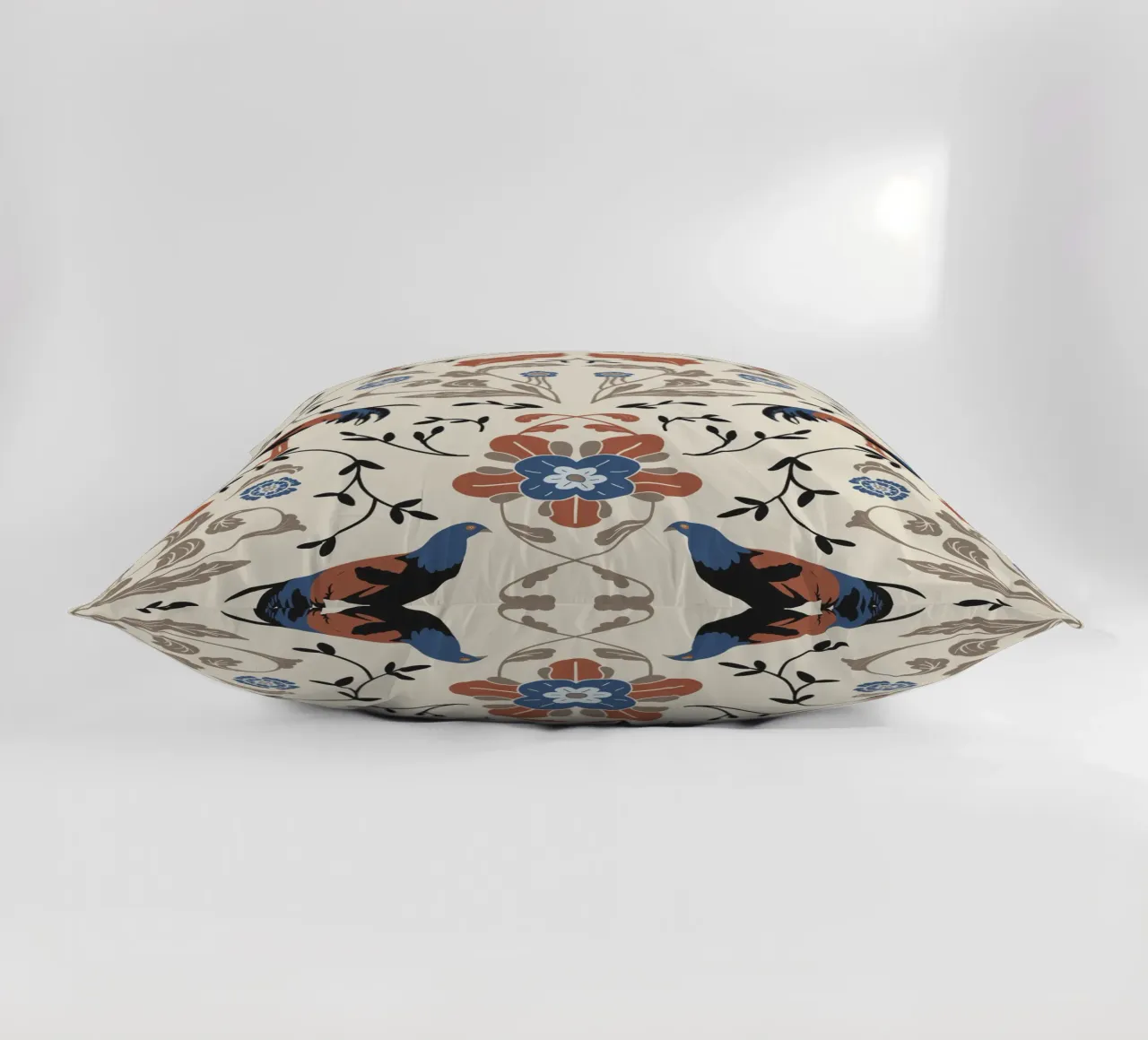 Bohemian Roosters Pattern cuscino da anisillustration