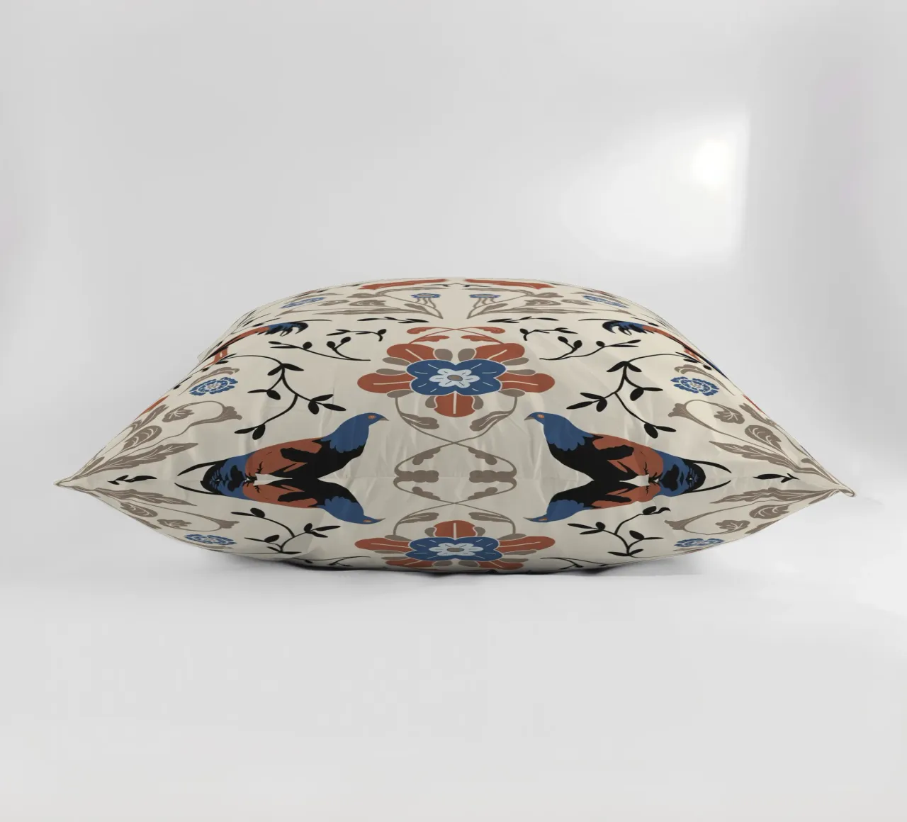 Bohemian Roosters Pattern cuscino da anisillustration