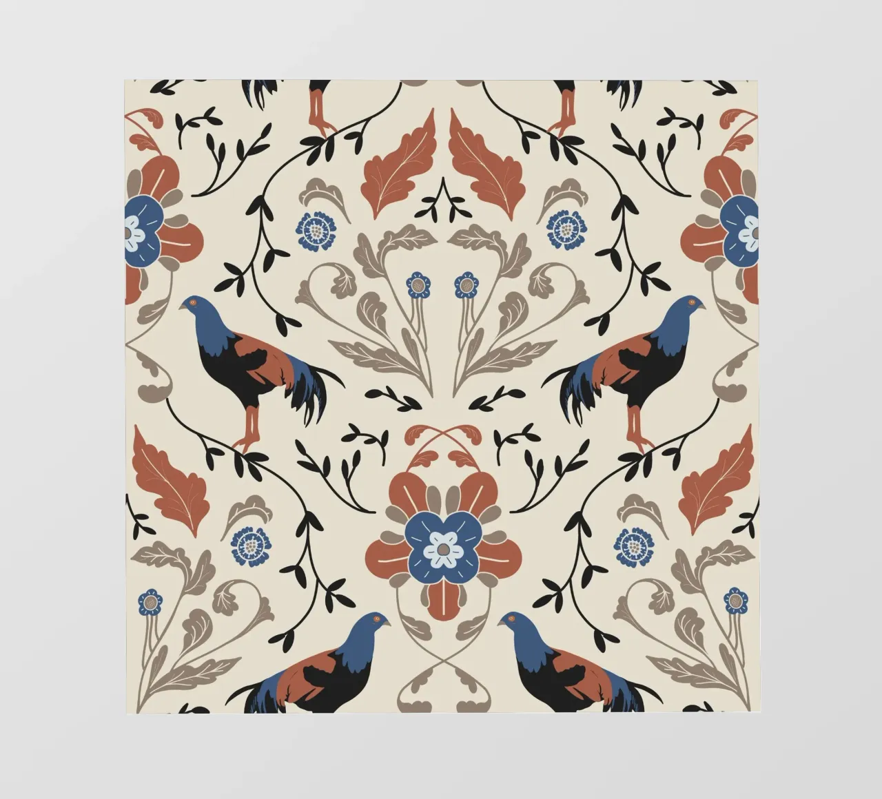 Bohemian Roosters Pattern pellicola backlit da anisillustration