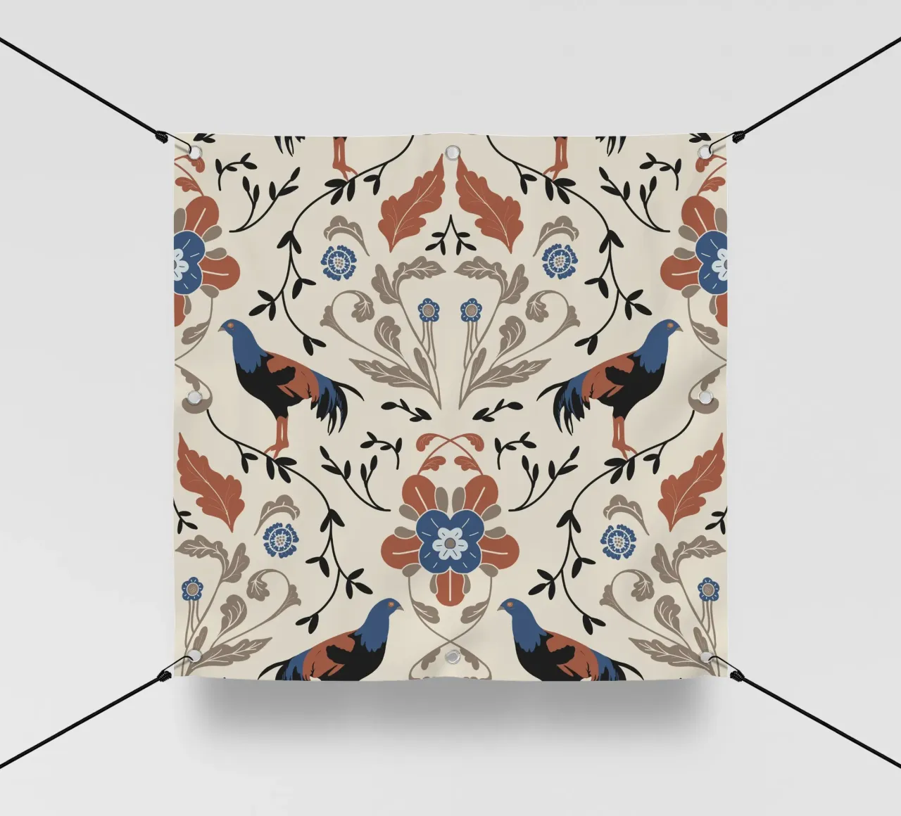 Bohemian Roosters Pattern telo in pvc da anisillustration