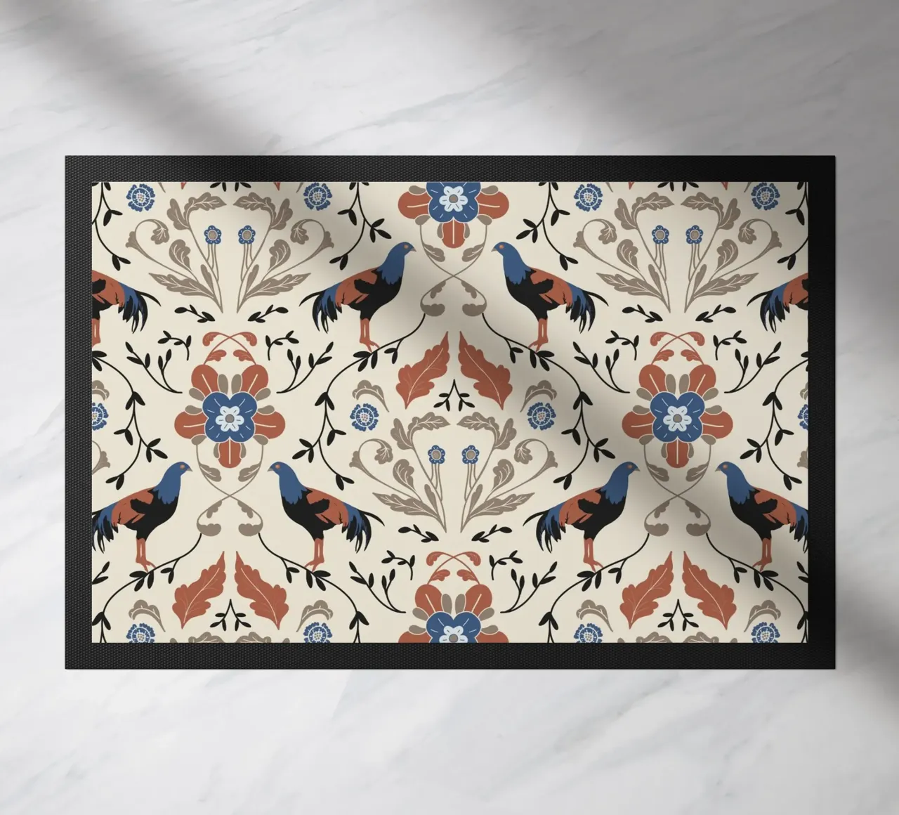 Bohemian Roosters Pattern zerbino da anisillustration