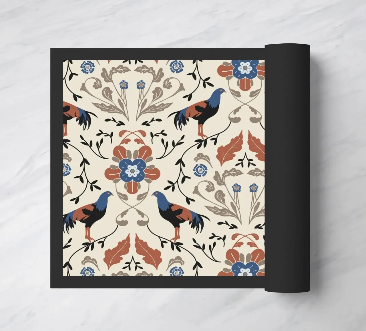 Bohemian Roosters Pattern zerbino da anisillustration