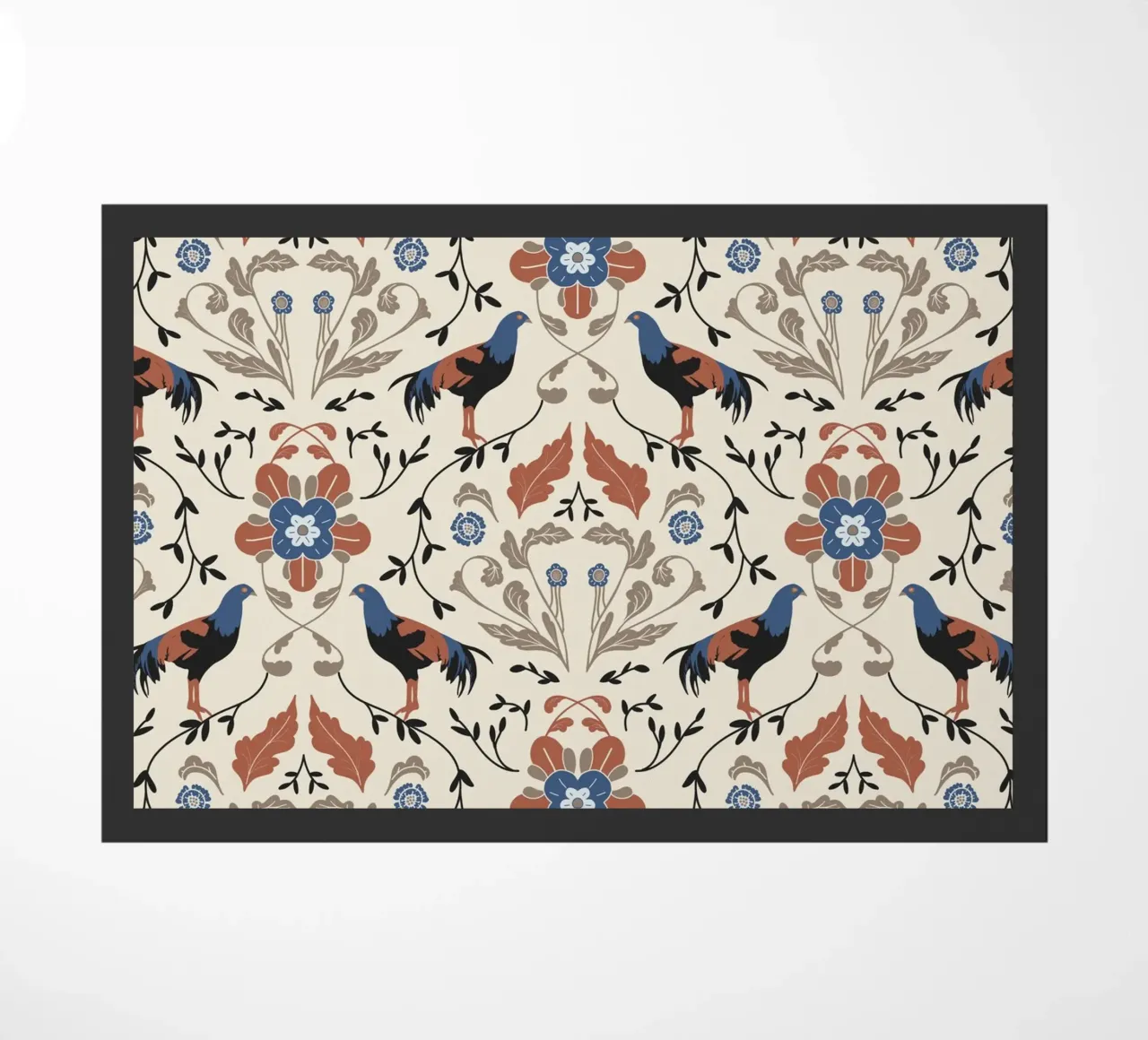 Bohemian Roosters Pattern zerbino da anisillustration