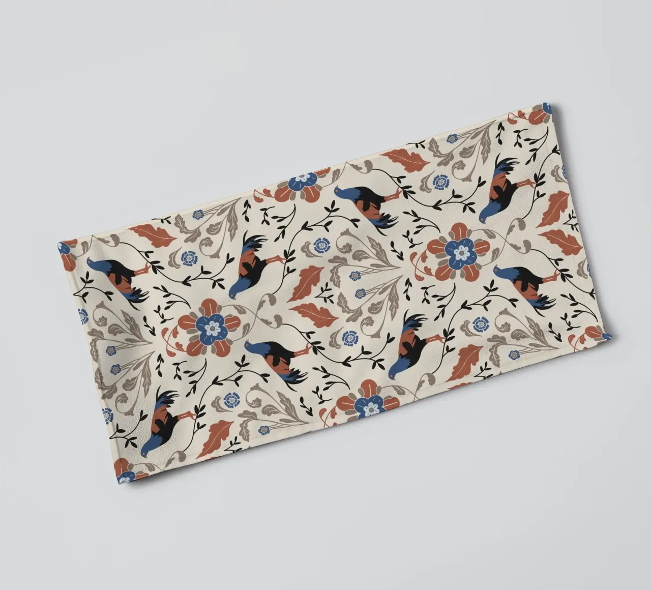 Bohemian Roosters Pattern asciugamano da bagno da anisillustration