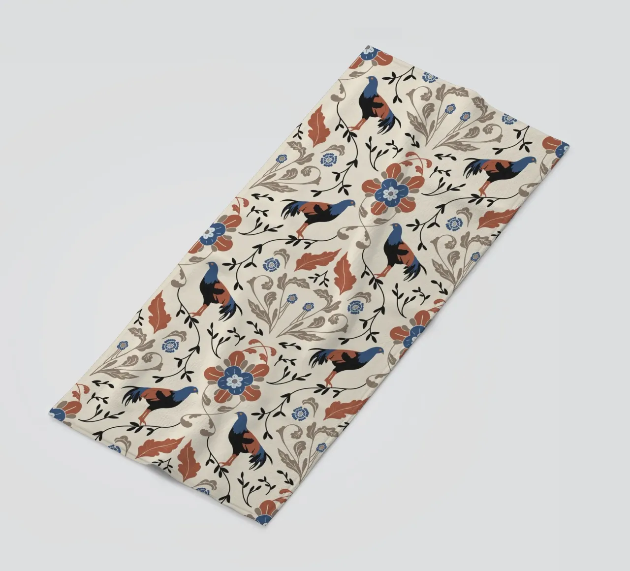 Bohemian Roosters Pattern telo mare da anisillustration