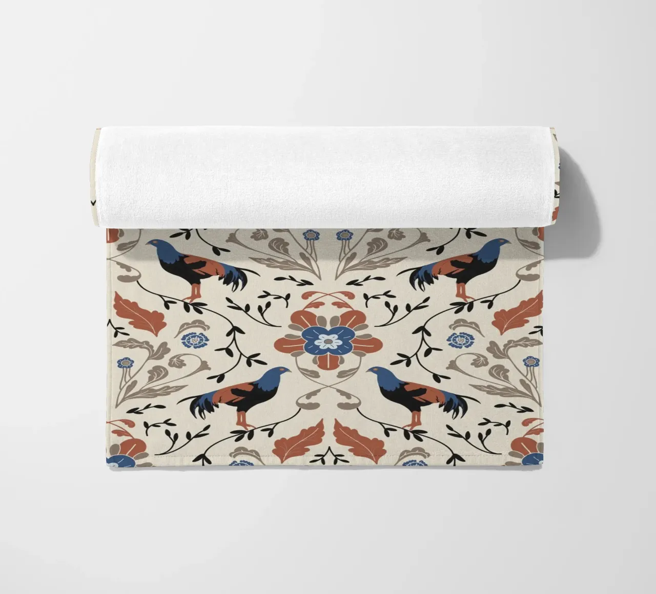 Bohemian Roosters Pattern telo mare da anisillustration