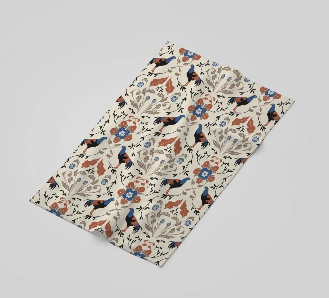 Bohemian Roosters Pattern telo mare da anisillustration