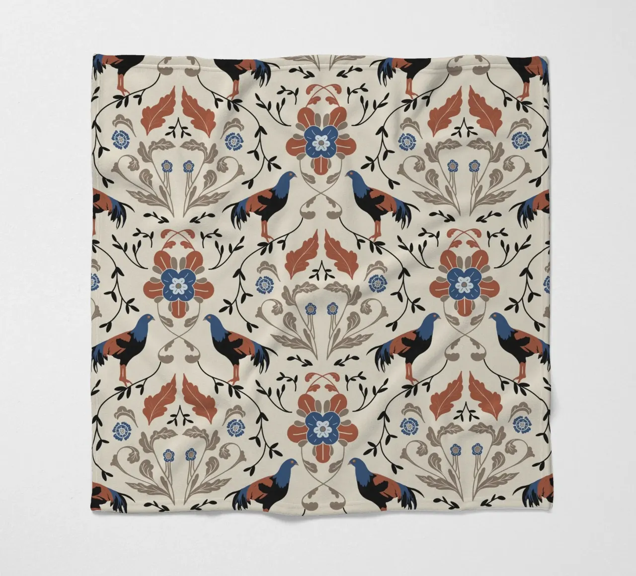Bohemian Roosters Pattern coperta in pile da anisillustration