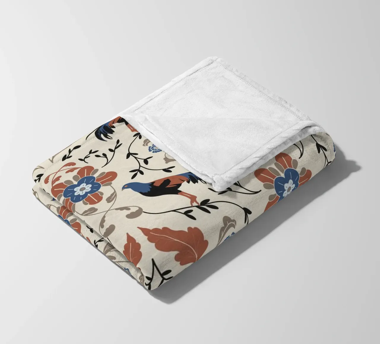 Bohemian Roosters Pattern coperta in pile da anisillustration