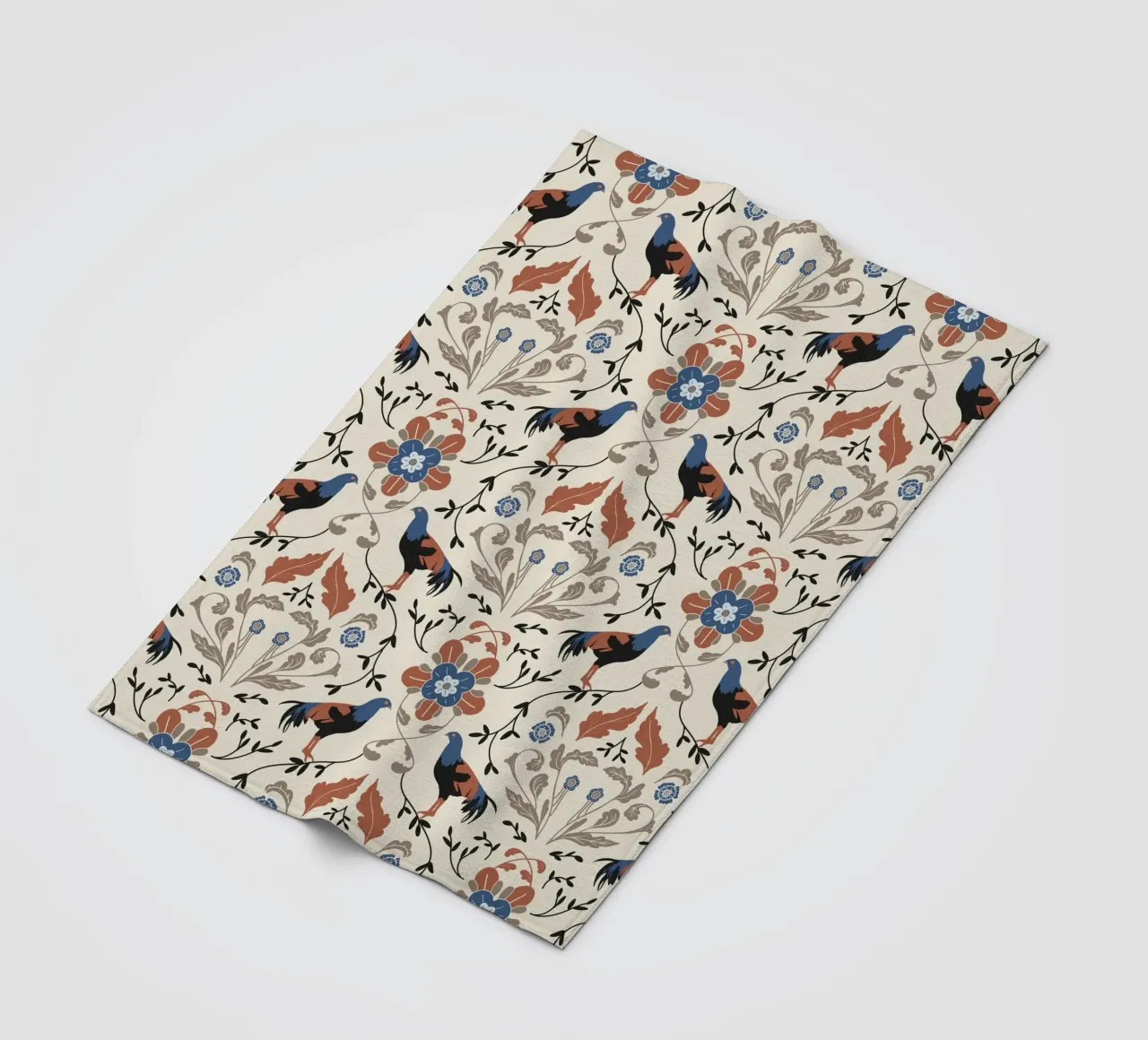 Bohemian Roosters Pattern coperta in pile da anisillustration