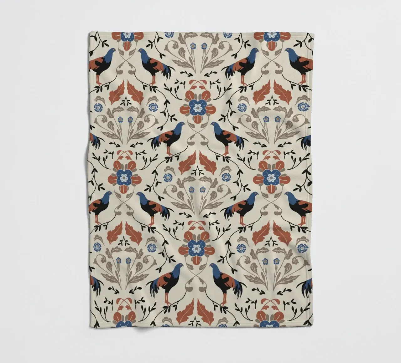 Bohemian Roosters Pattern coperta in pile da anisillustration