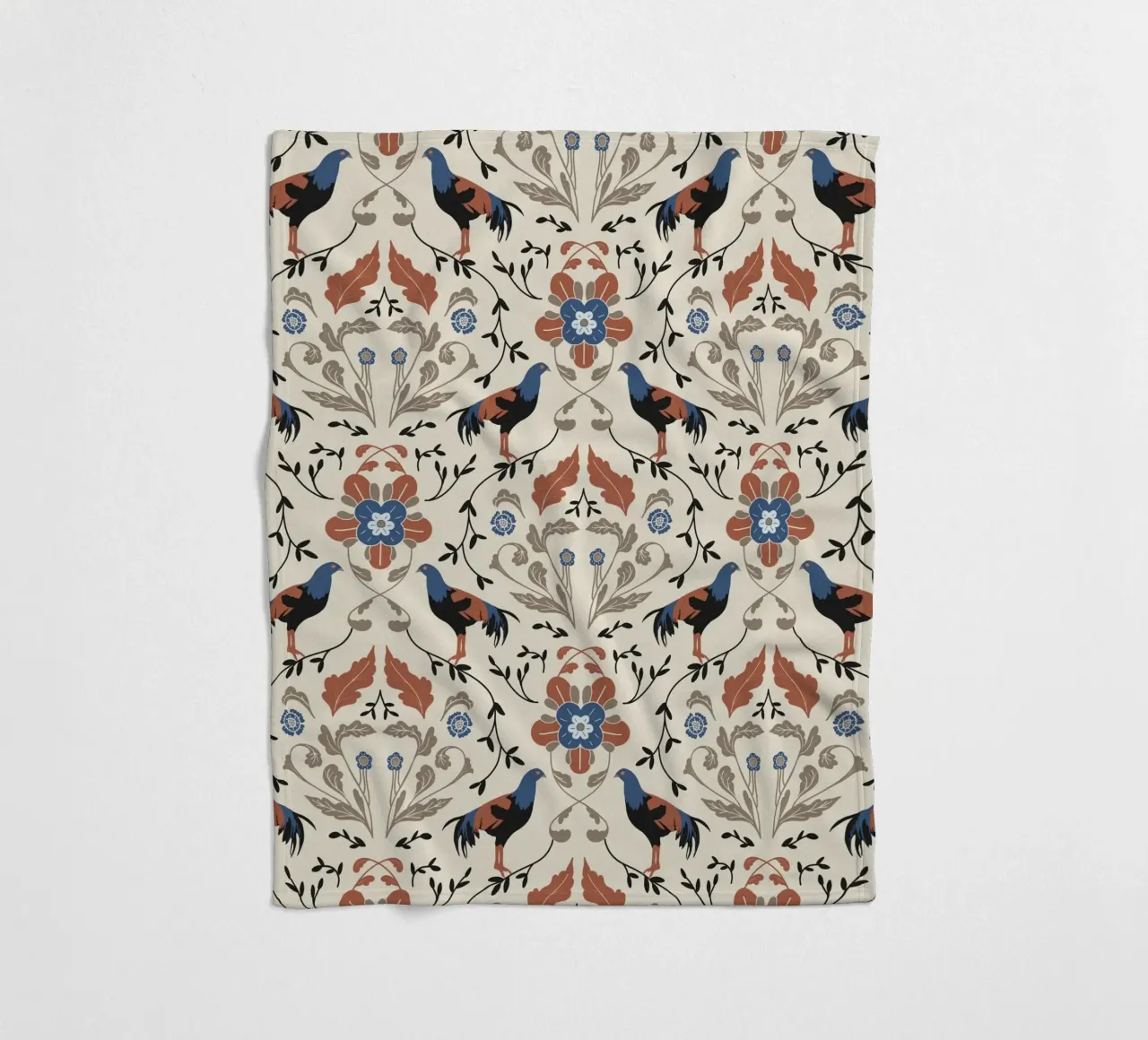 Bohemian Roosters Pattern coperta in pile da anisillustration