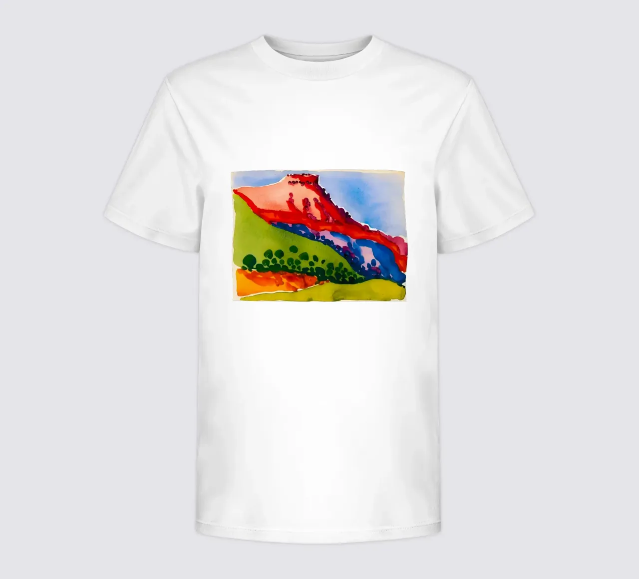 Georgia OKeeffe - Red Mesa , 1917 kids t-shirt by Kinsley