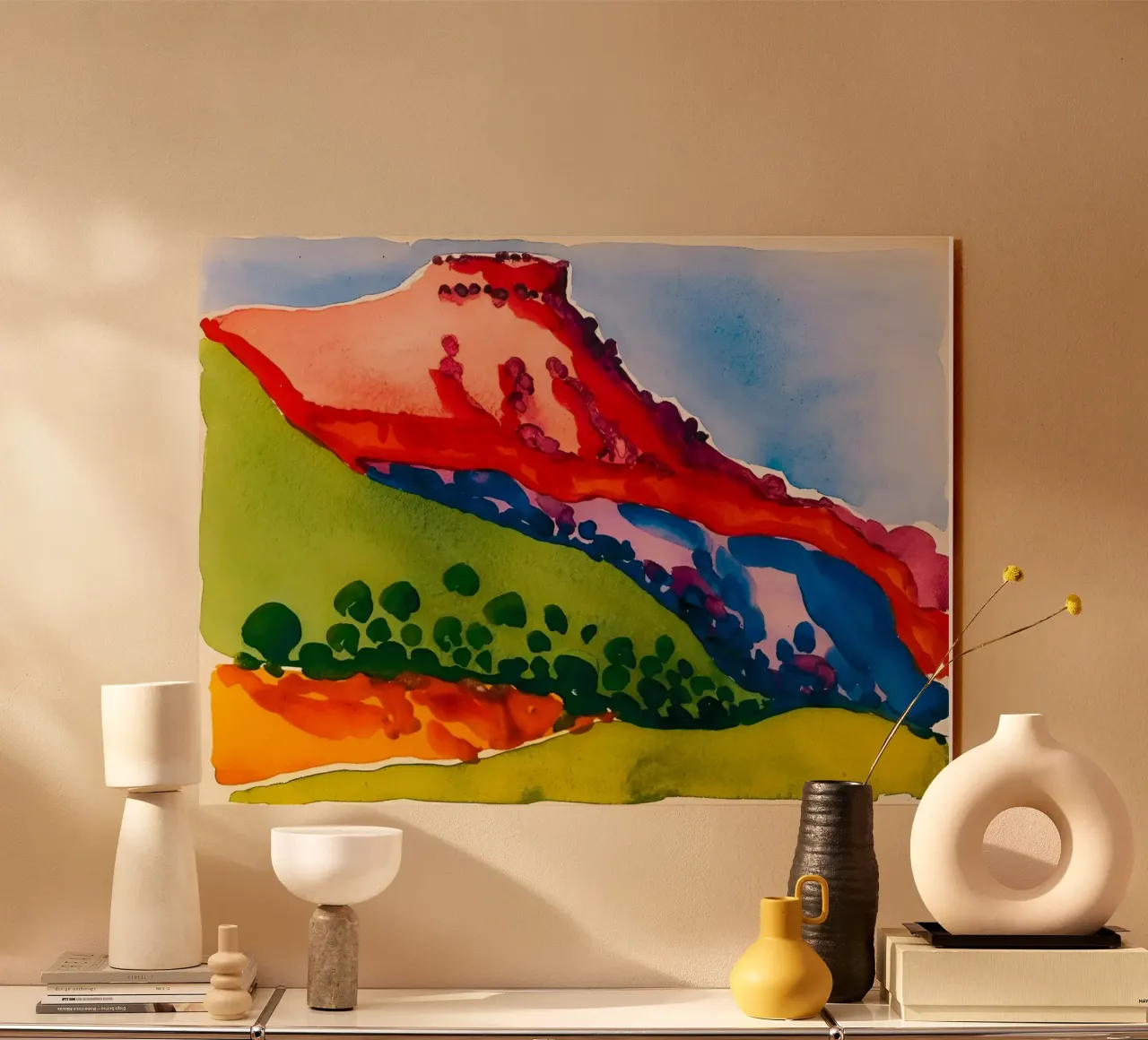 Georgia OKeeffe - Red Mesa , 1917 acrylic glass by Kinsley