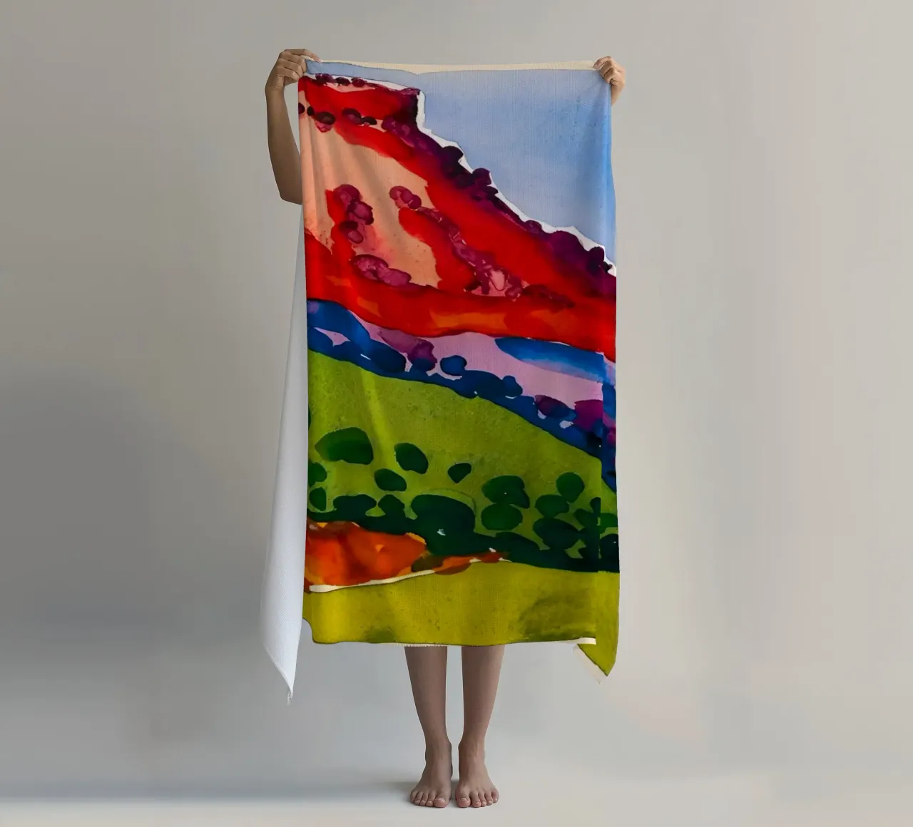 Georgia OKeeffe - Red Mesa , 1917 Strandtuch von Kinsley