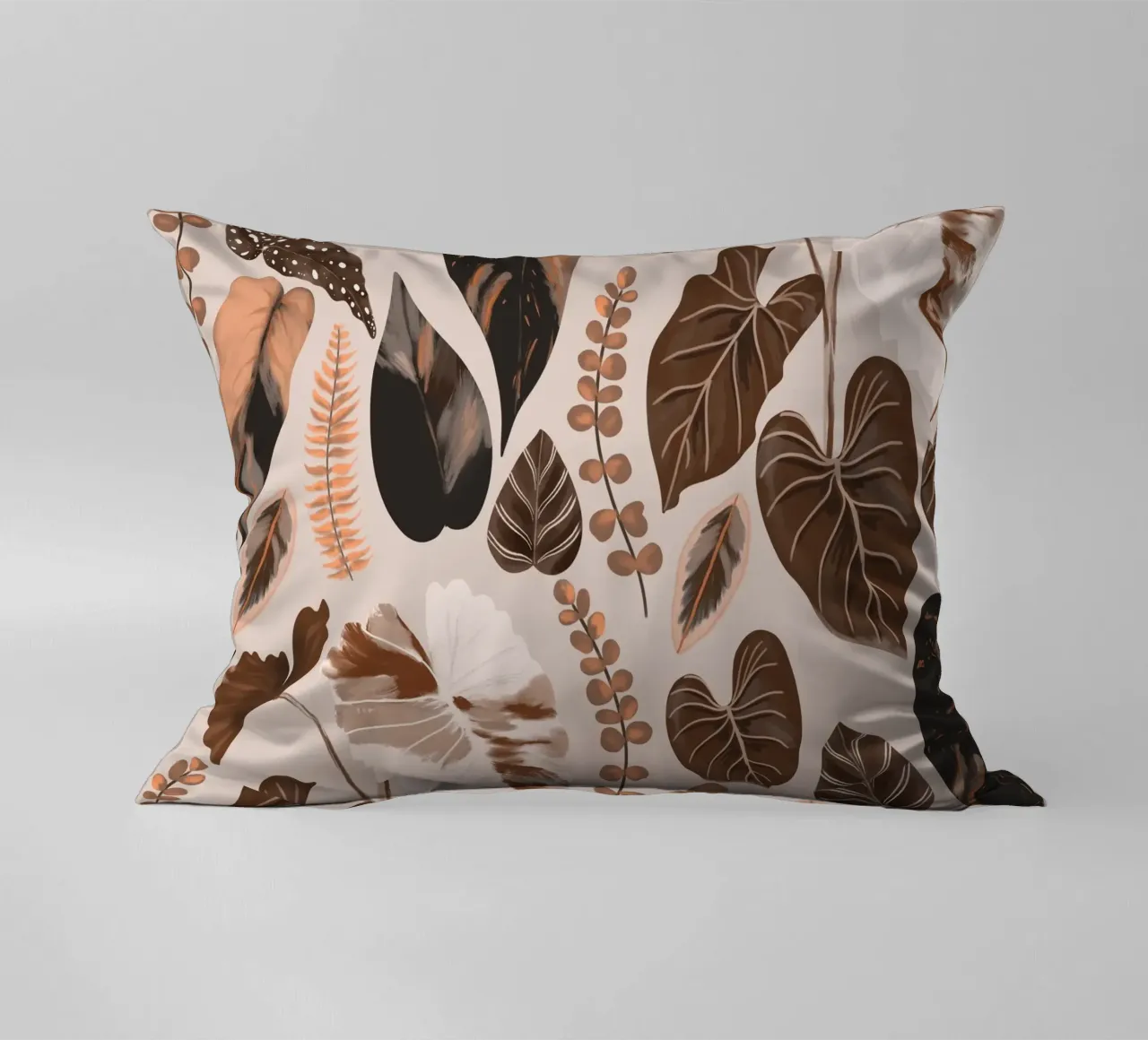 Autumn Tropical Leaves Pattern cuscino da anisillustration