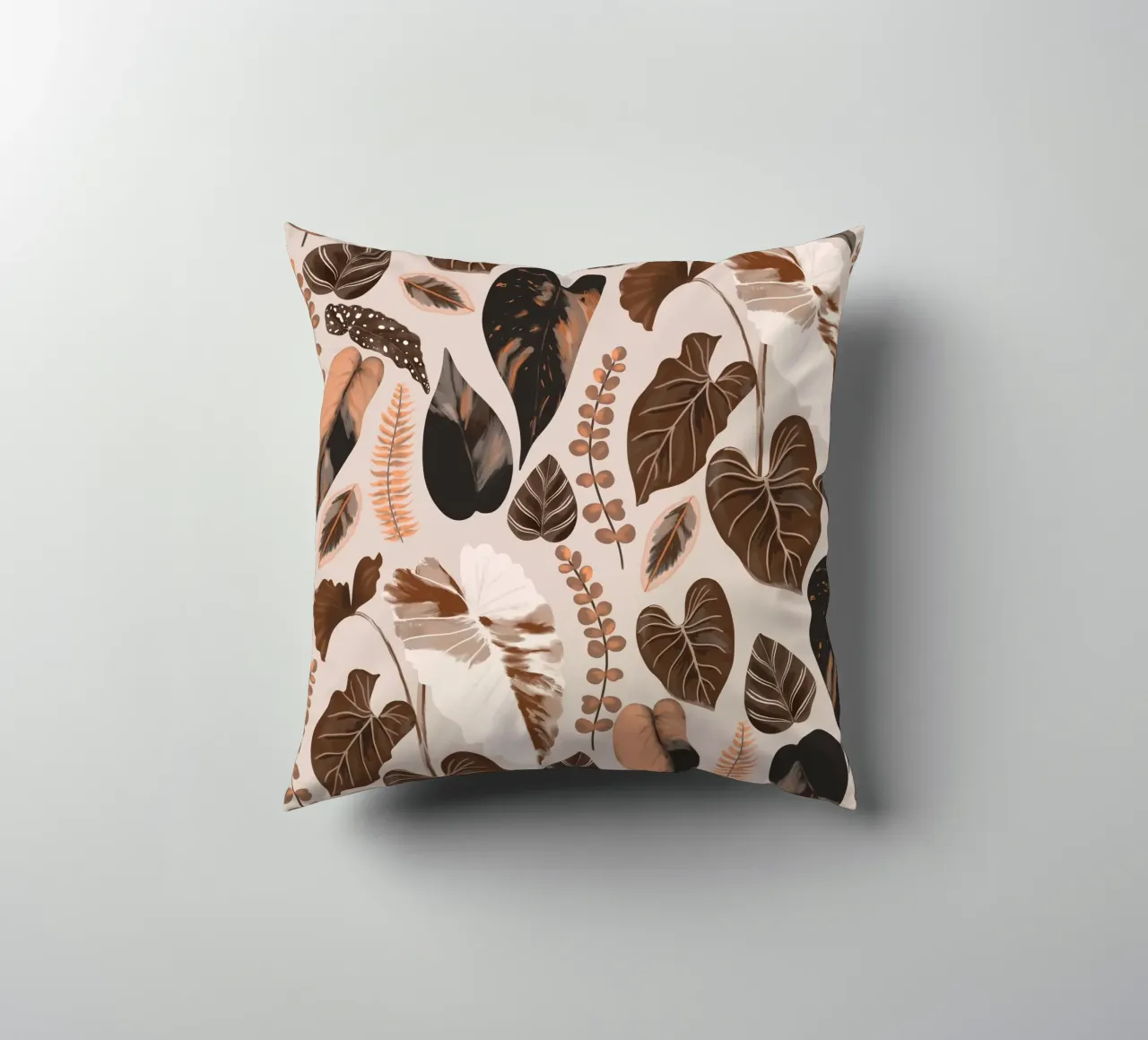 Autumn Tropical Leaves Pattern cuscino da anisillustration