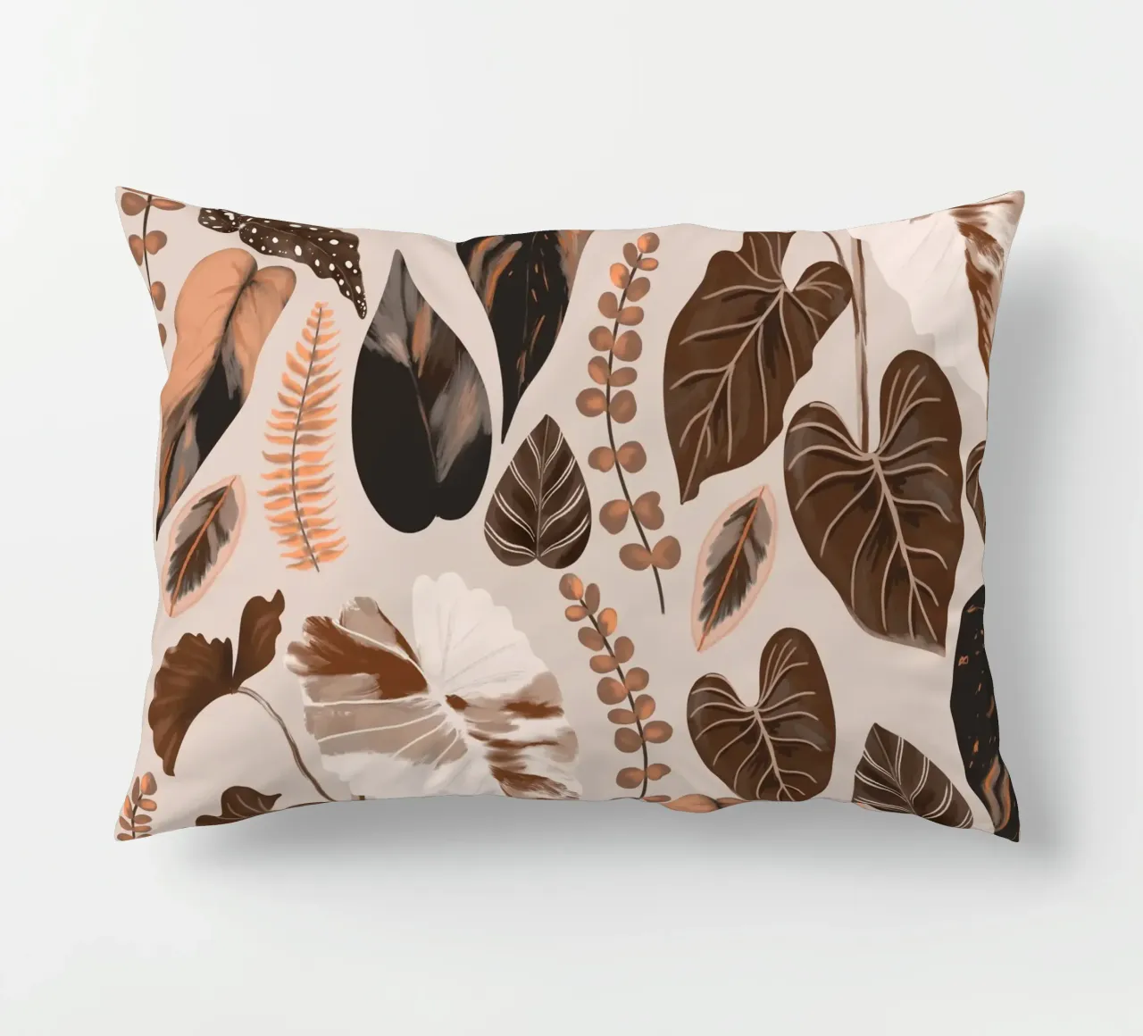 Autumn Tropical Leaves Pattern cuscino da anisillustration