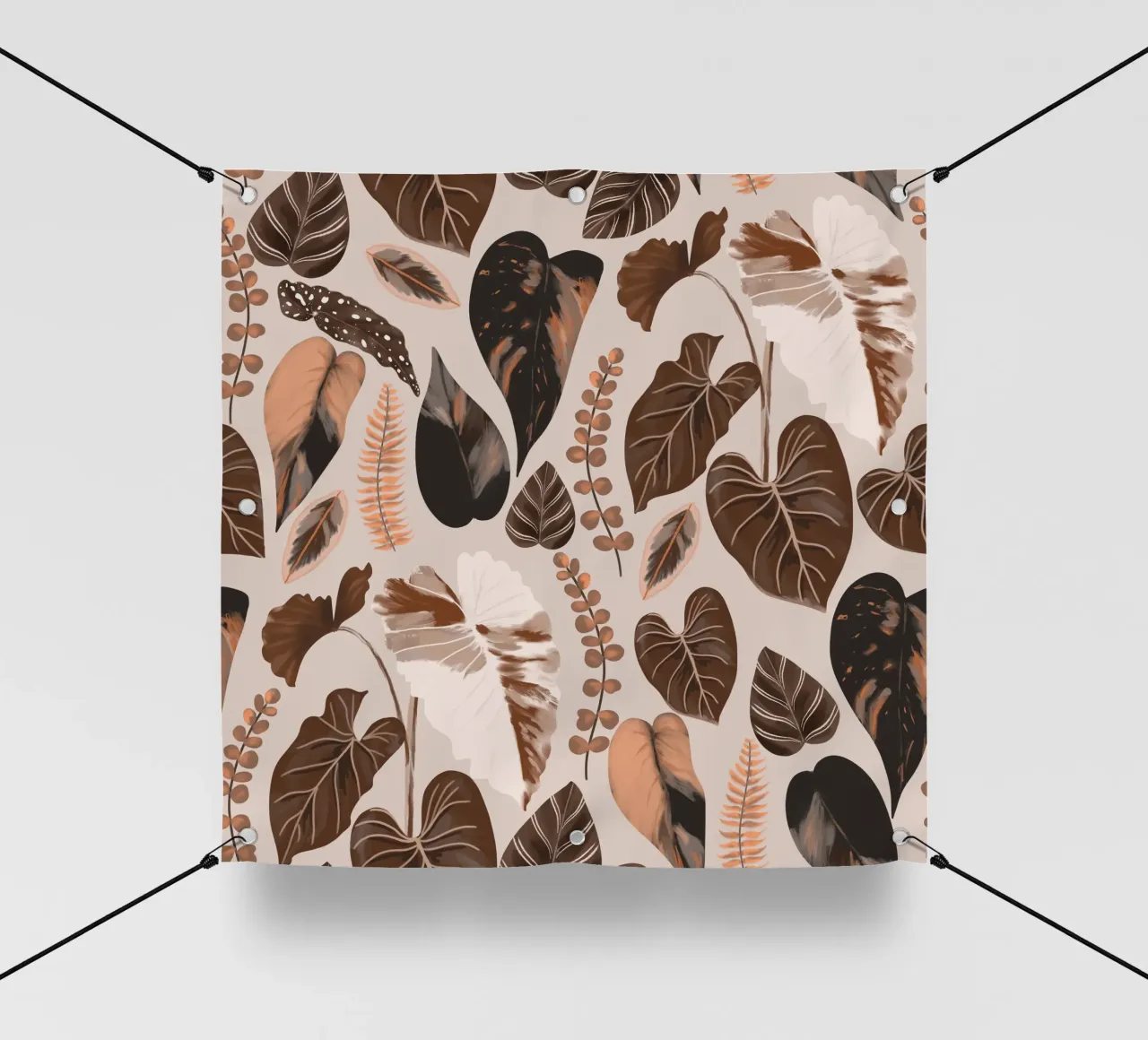 Autumn Tropical Leaves Pattern telo in pvc da anisillustration