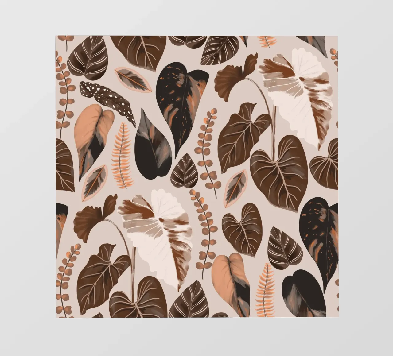 Autumn Tropical Leaves Pattern telo in pvc da anisillustration
