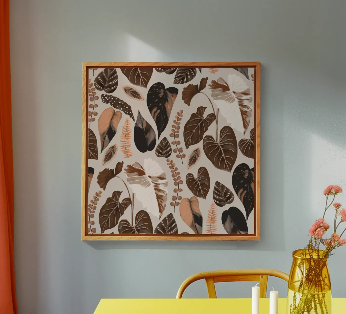 Autumn Tropical Leaves Pattern plexiglass da anisillustration