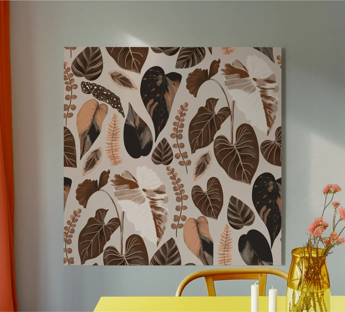 Autumn Tropical Leaves Pattern plexiglass da anisillustration