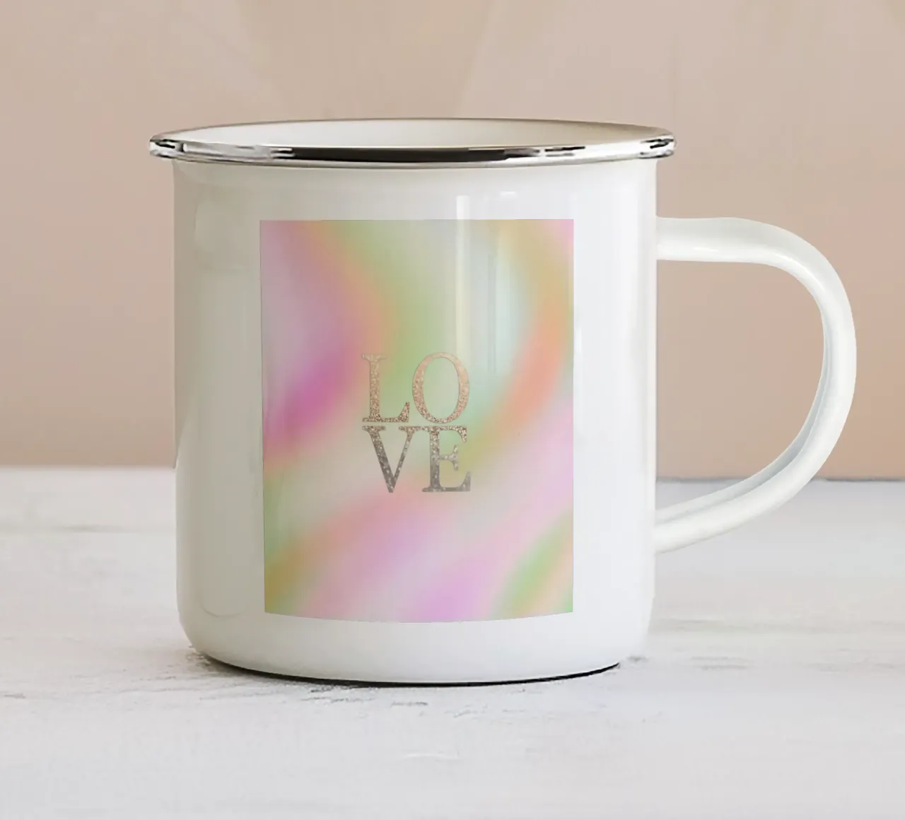 Oro AMORE Arcobaleno tazza in smalto da Monika Strigel
