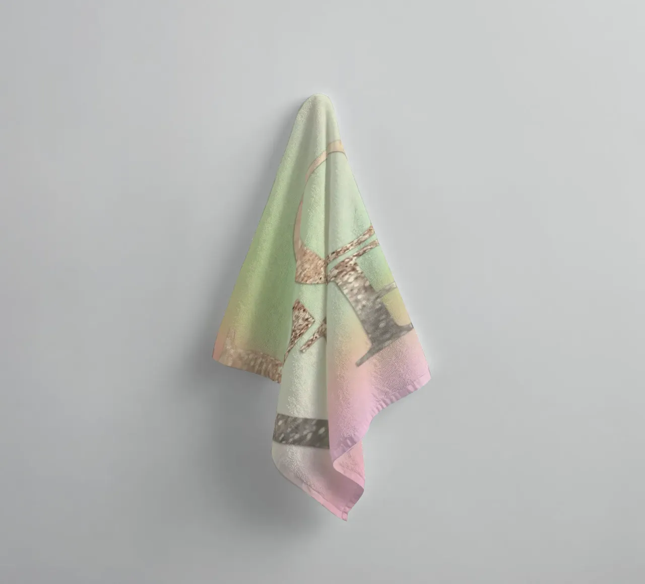 Gold LOVE Rainbow towel by Monika Strigel