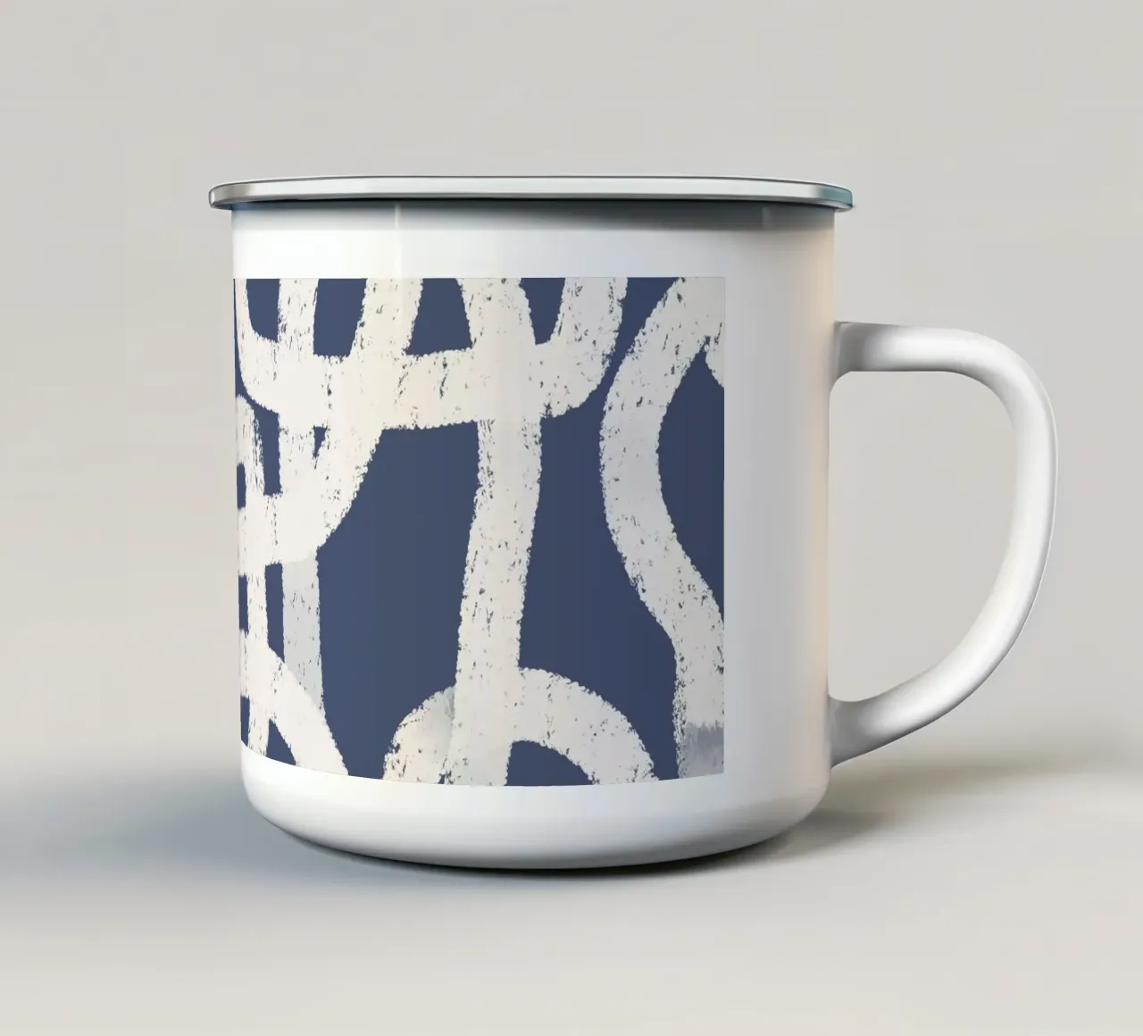 Abstract Doodles Blue Pattern tazza in smalto da anisillustration