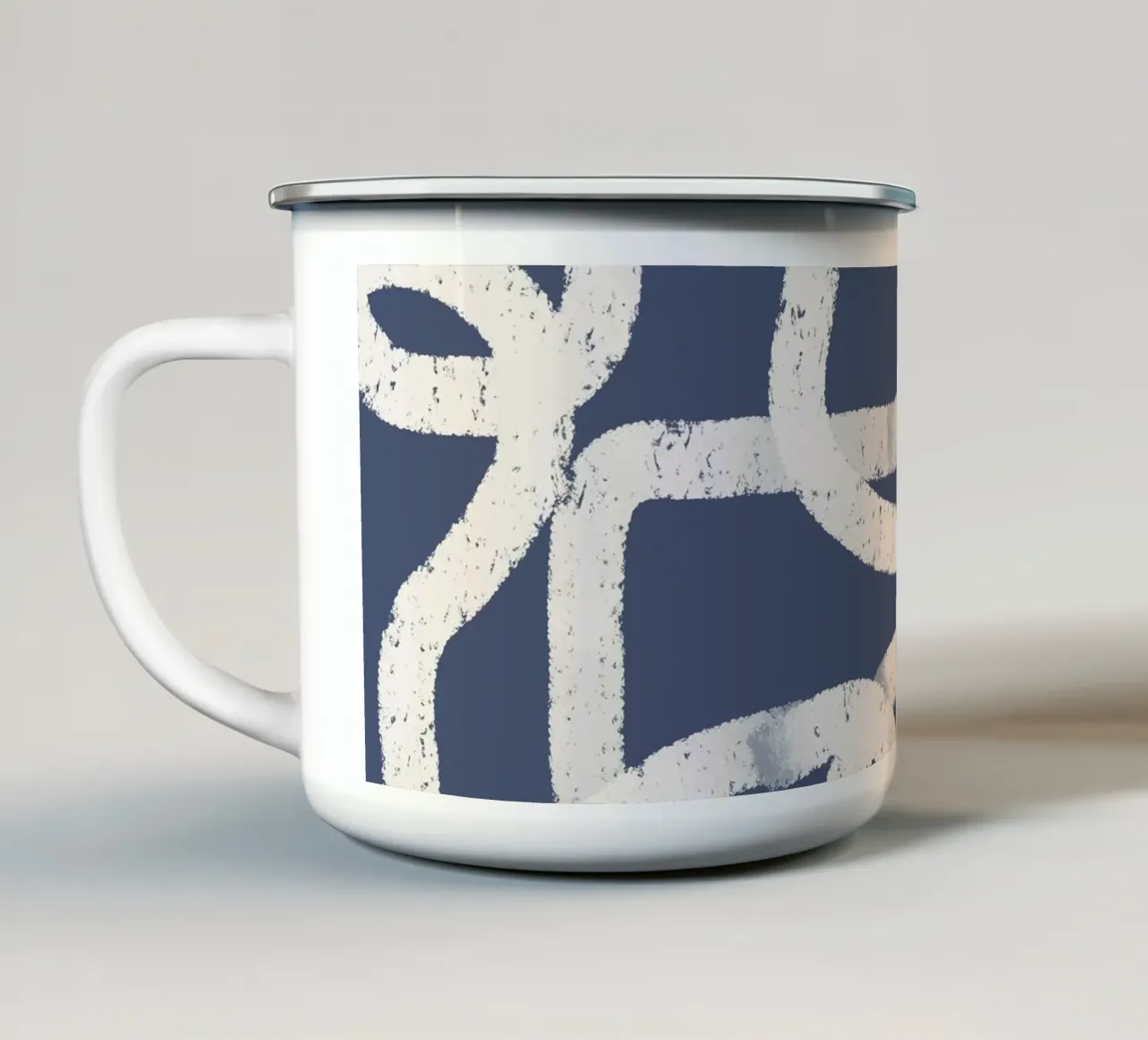 Abstract Doodles Blue Pattern tazza in smalto da anisillustration
