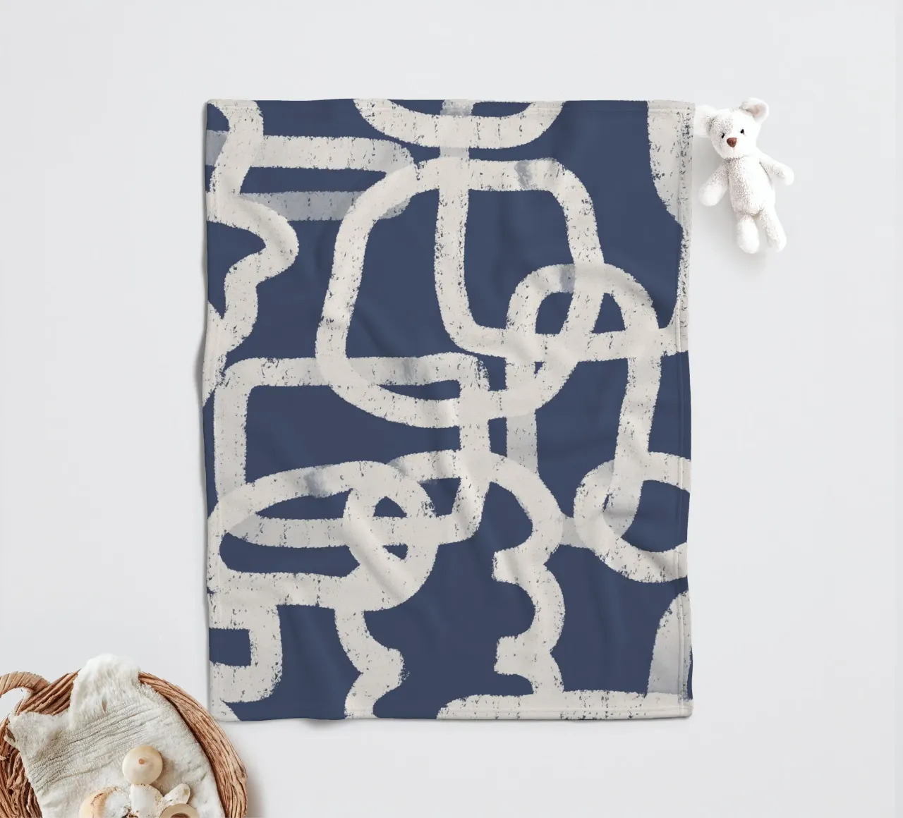 Abstract Doodles Blue Pattern coperta in pile da anisillustration