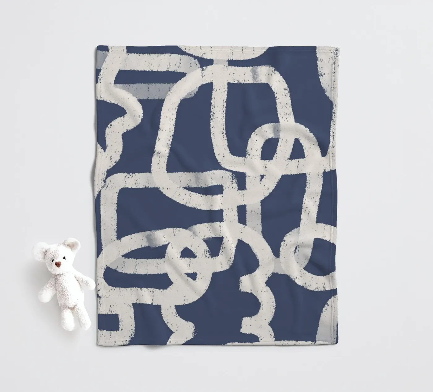 Abstract Doodles Blue Pattern Fleecedecke von anisillustration