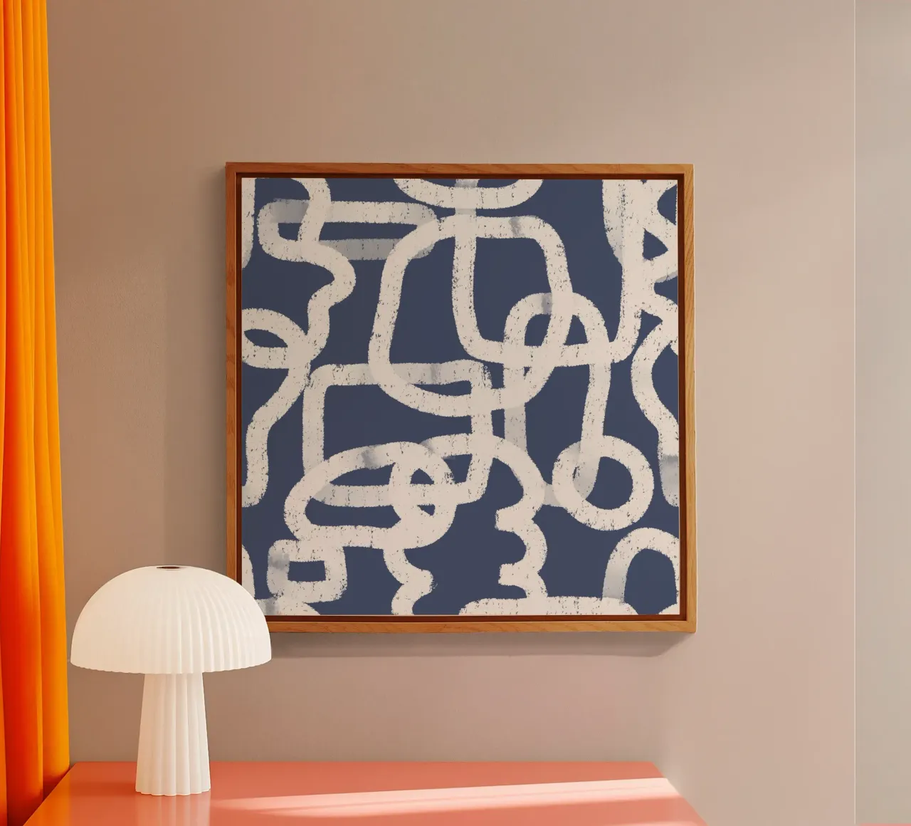 Abstract Doodles Blue Pattern acrylic glass by anisillustration