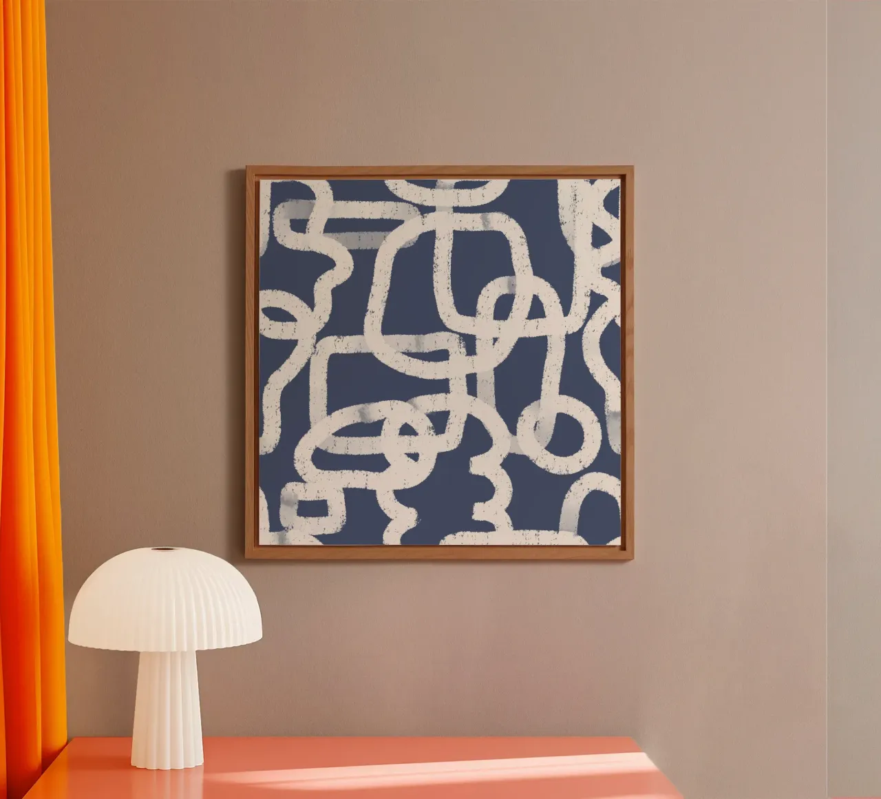 Abstract Doodles Blue Pattern alluminio dibond da anisillustration