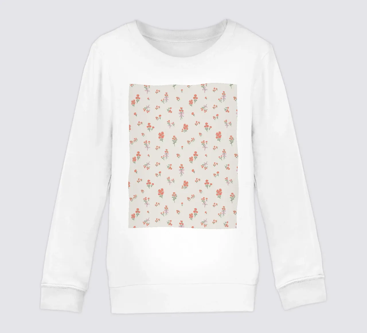Tiny Red Flowers Pattern felpa bambino da anisillustration
