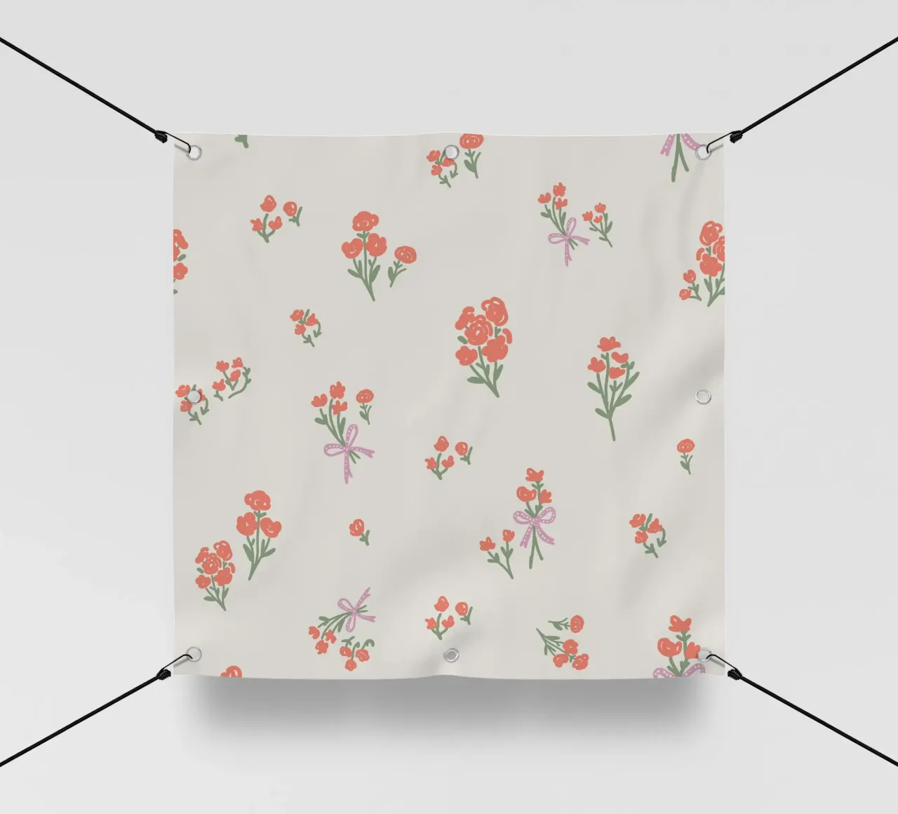 Tiny Red Flowers Pattern telo in pvc da anisillustration