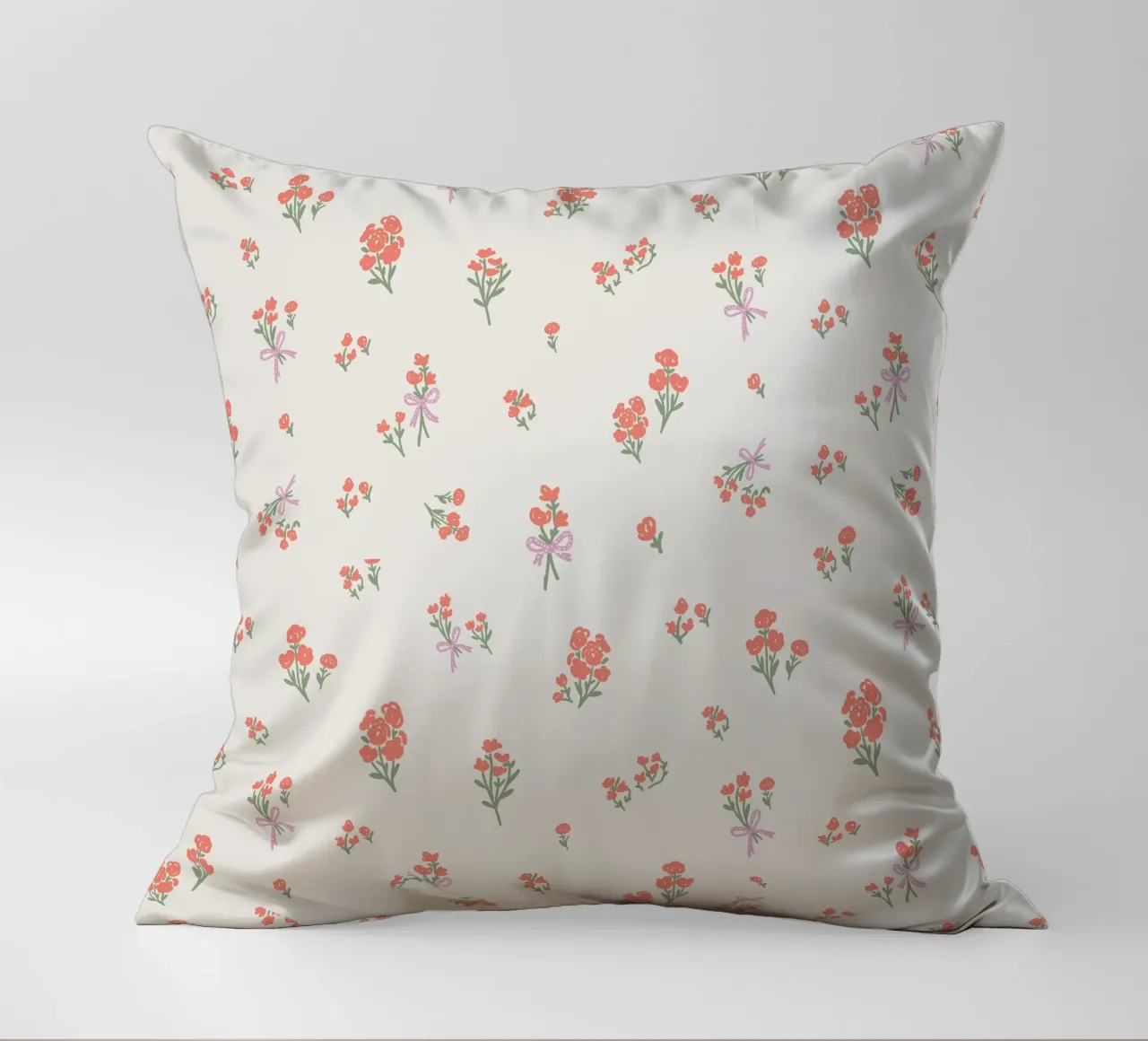 Tiny Red Flowers Pattern cuscino da anisillustration