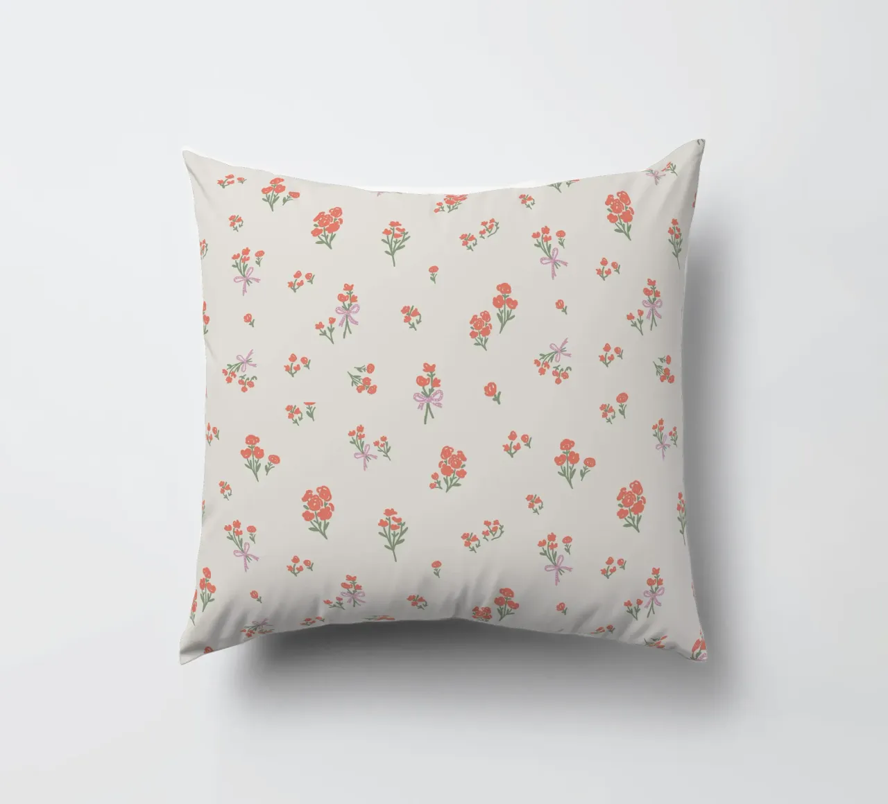 Tiny Red Flowers Pattern cuscino da anisillustration