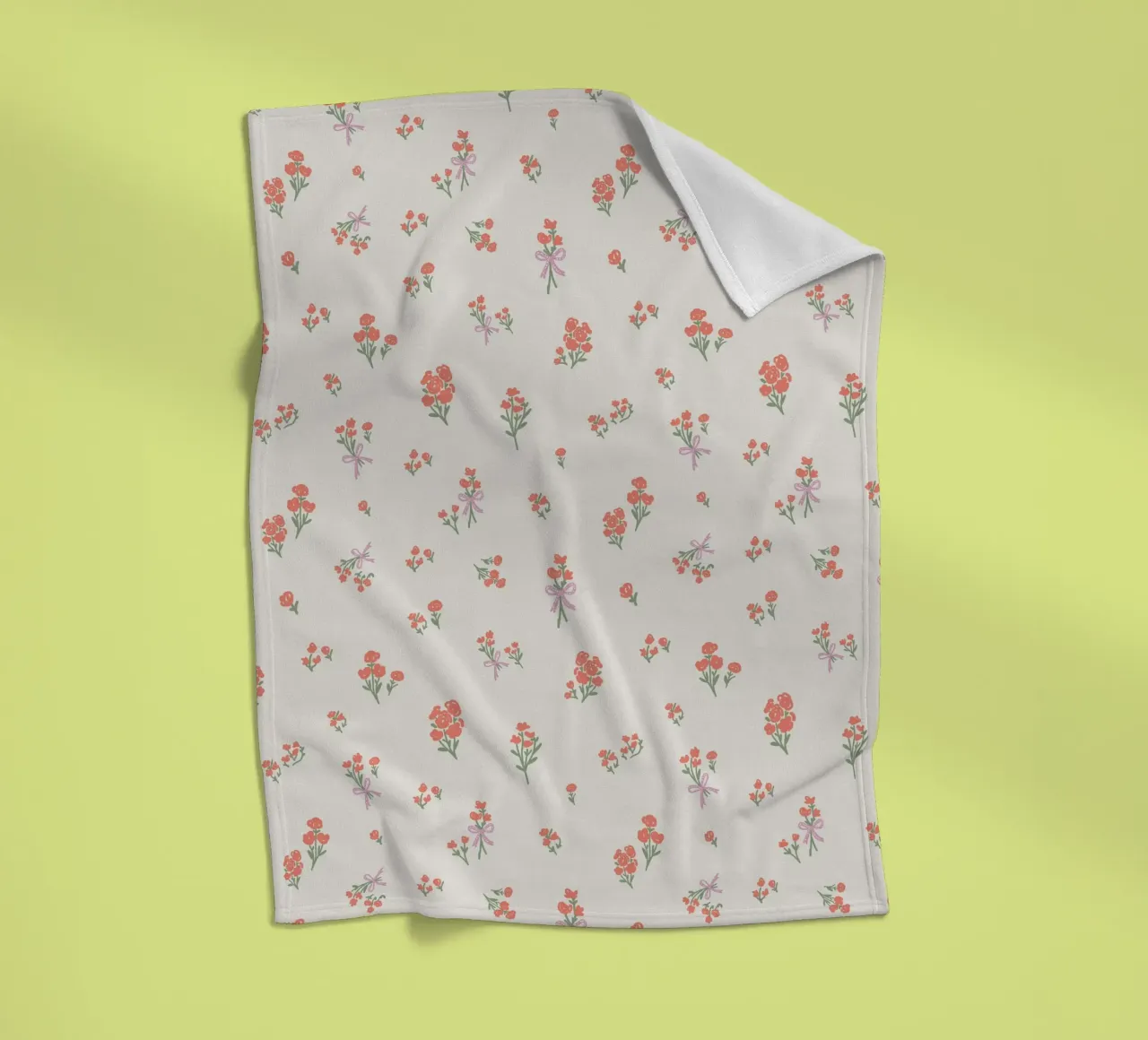 Tiny Red Flowers Pattern coperta in pile da anisillustration
