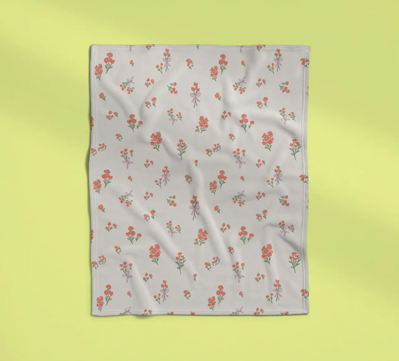 Tiny Red Flowers Pattern coperta in pile da anisillustration