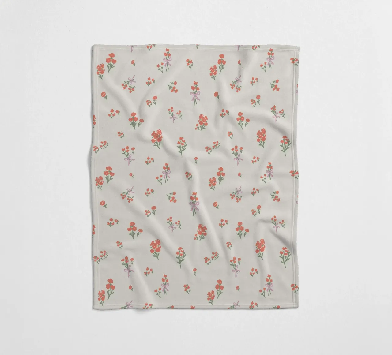 Tiny Red Flowers Pattern coperta in pile da anisillustration