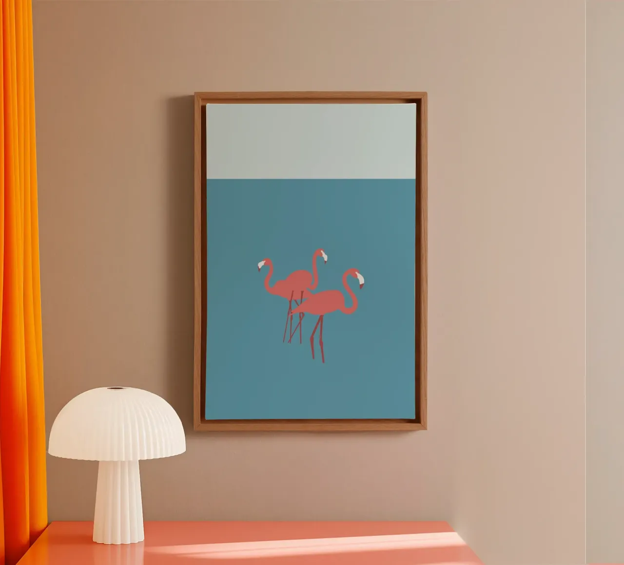 Flamingo tela con Cornice a cassetta da Swen Swensøn