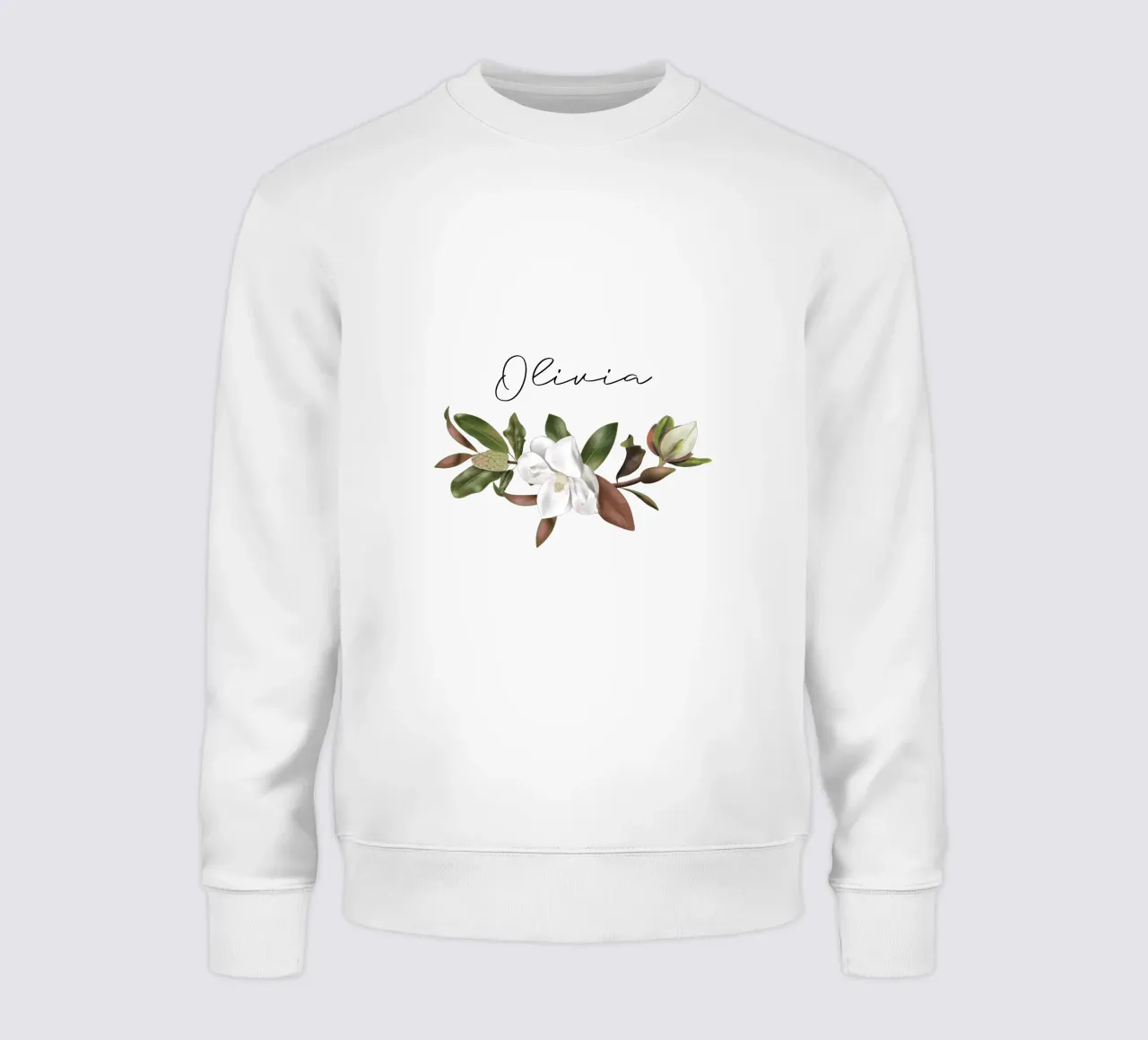 Magnolias bouquet with Name felpa da anisillustration