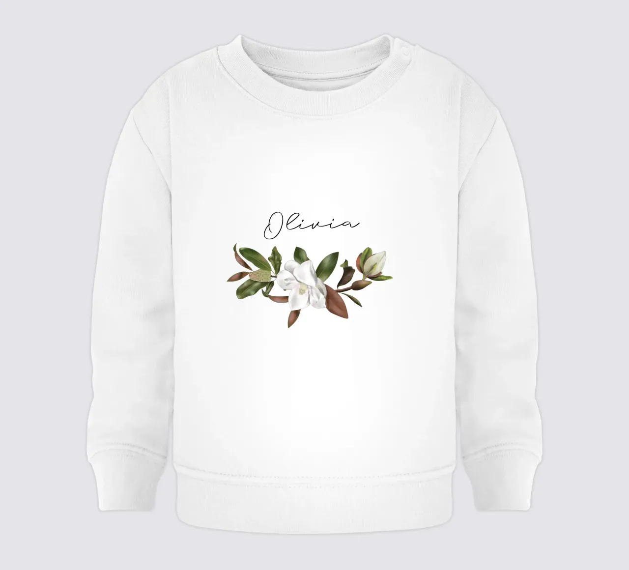 Magnolias bouquet with Name felpa neonato da anisillustration