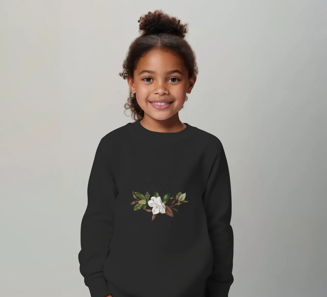 Magnolias bouquet with Name felpa bambino da anisillustration