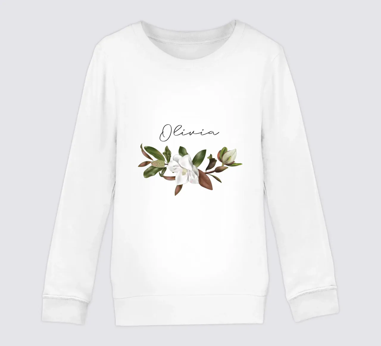 Magnolias bouquet with Name felpa bambino da anisillustration