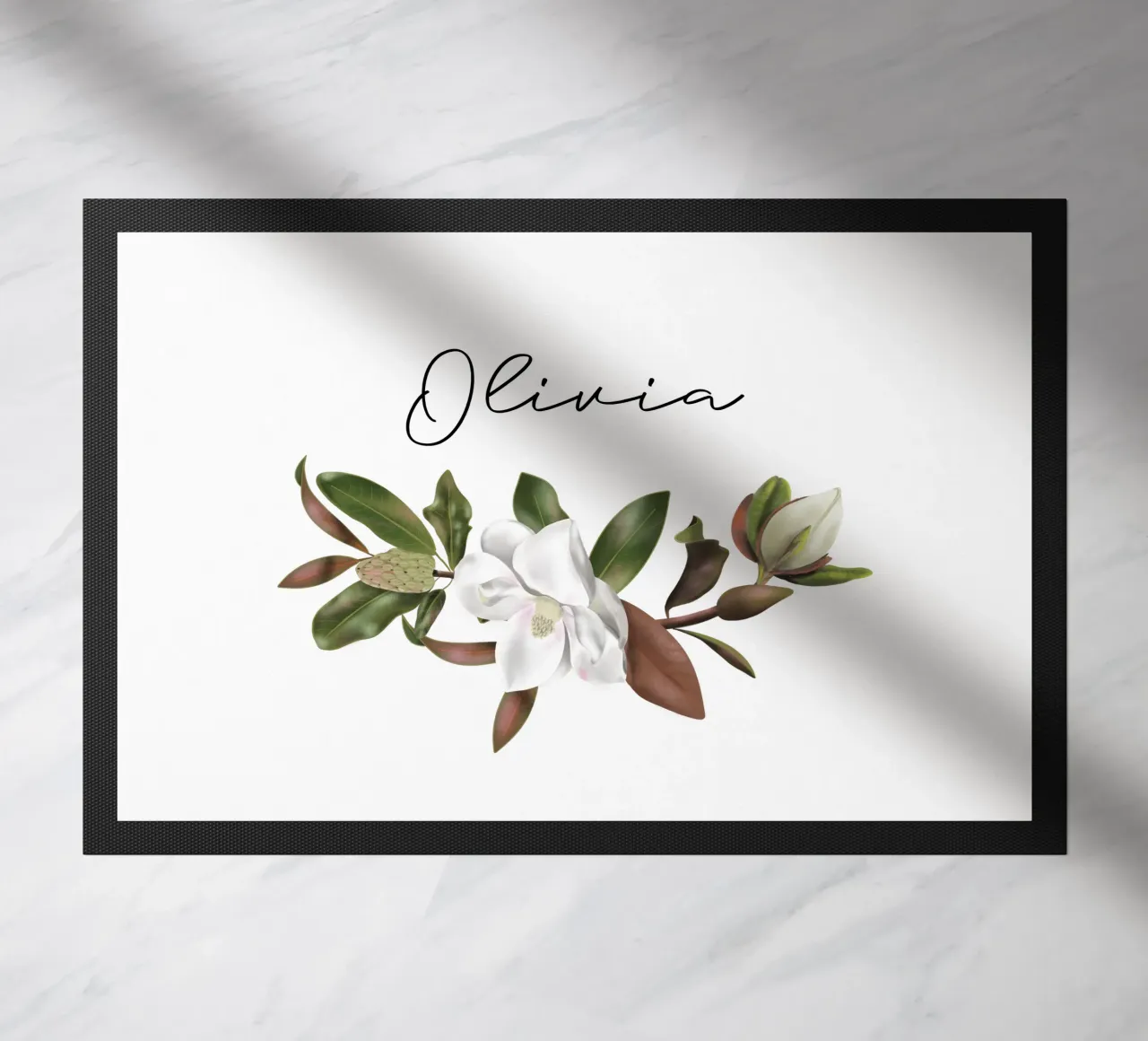 Magnolias bouquet with Name zerbino da anisillustration