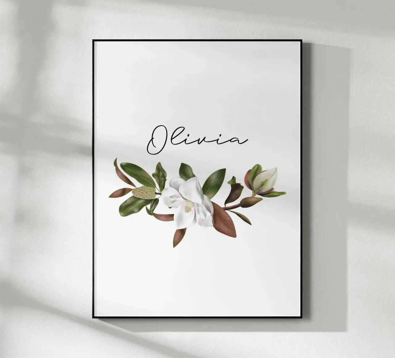 Magnolias bouquet with Name plexiglass da anisillustration